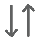 Downward arrow next to upward arrow