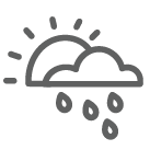 Icône gris foncé illustrant différents types de météo.