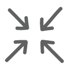 Vier Pfeilsymbole, die nach innen zu einem zentralen Punkt zeigen