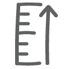 Icono de regla con flecha hacia arriba