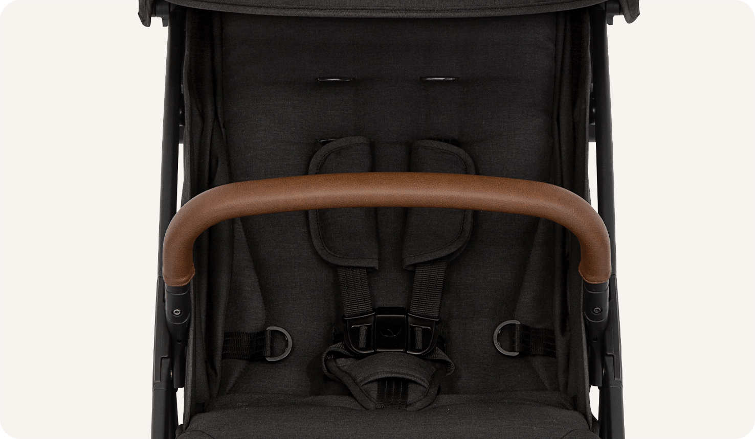 Close up of stroller seat 

