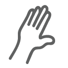 Icon of hand with easy one-hand fold text
