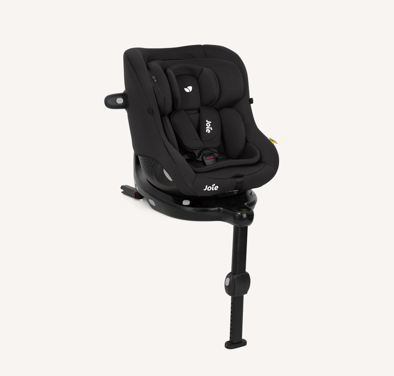 Joie i-Pivot 360 car seat in black at an angle