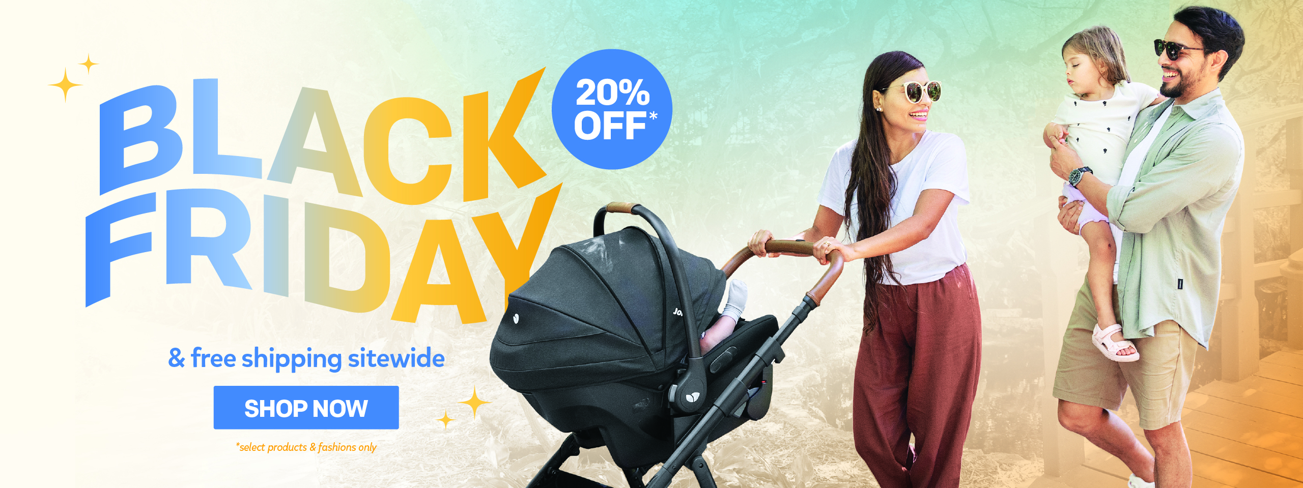 image of a mother holding baby with text referencing a black friday sale 