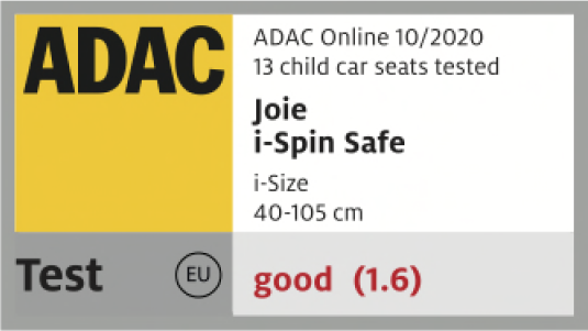 Valutazione dell’ADAC e certificazione del seggiolino auto per neonati Joie i-Spin Safe.