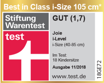 Calificación y certificado de Stiftung Warentest para el portabebés Joie i-Level.